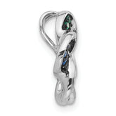 Sterling Silver W/Synthetic Stones Chain Slide